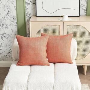 NWT Jeanerlor 24x24 Orange Set Of 2 Pillow Covers Square Polyester